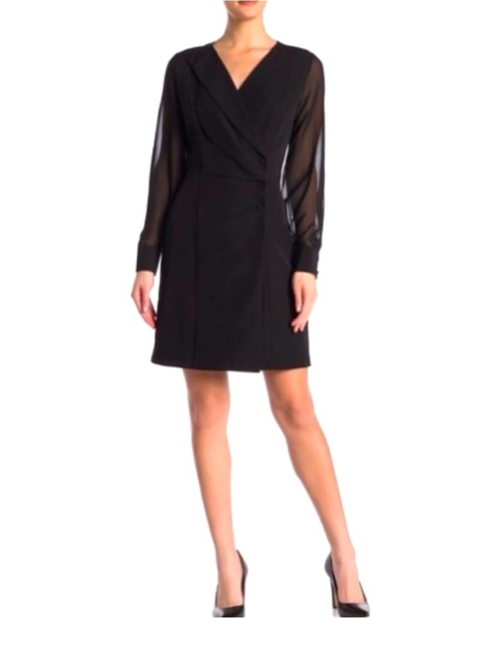 Nanette Lepore Black Dress with Wrap Detail